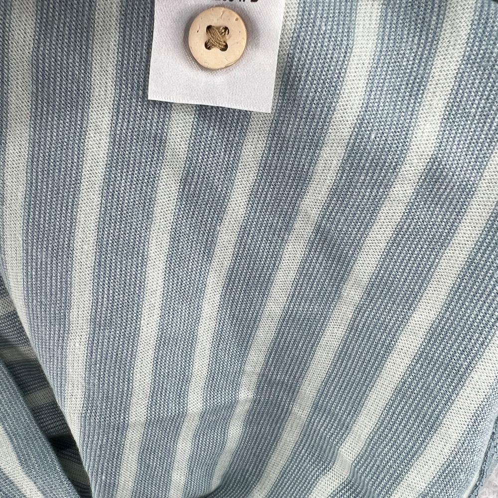 Faherty Isle Polo Shirt Men Small Blue Grey Striped Short Sleeve‎ Cotton Casual - Picture 10 of 14